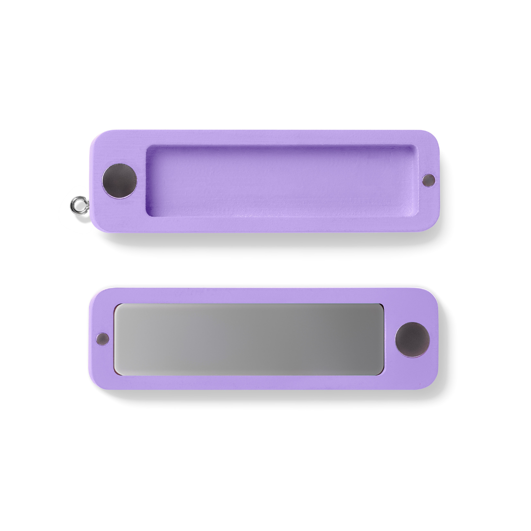 Purple Dododots Bamboo Magnetic Case with Mirror