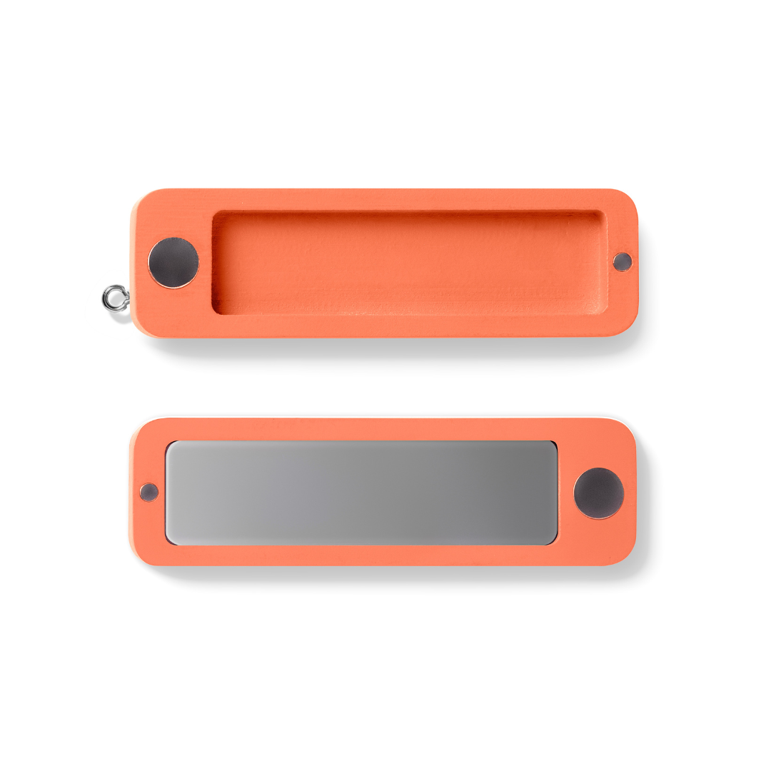 Orange Dododots Bamboo Magnetic Case with Mirror