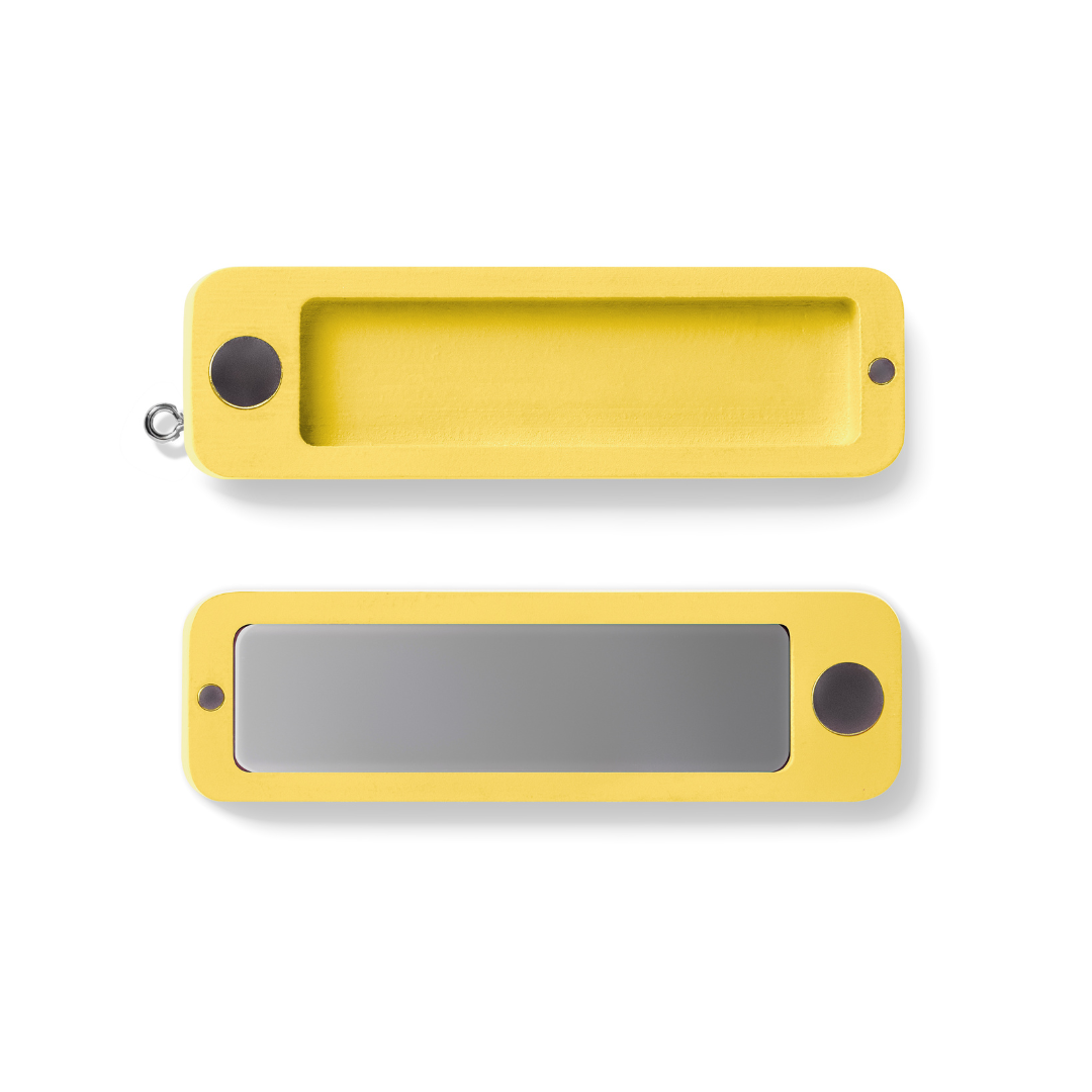 Yellow Dododots Bamboo Magnetic Case with Mirror