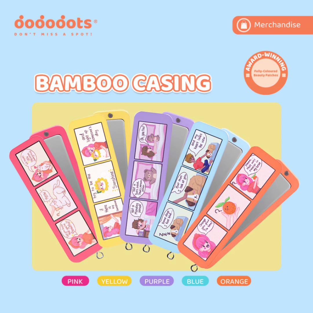 Orange Dododots Bamboo Magnetic Case with Mirror